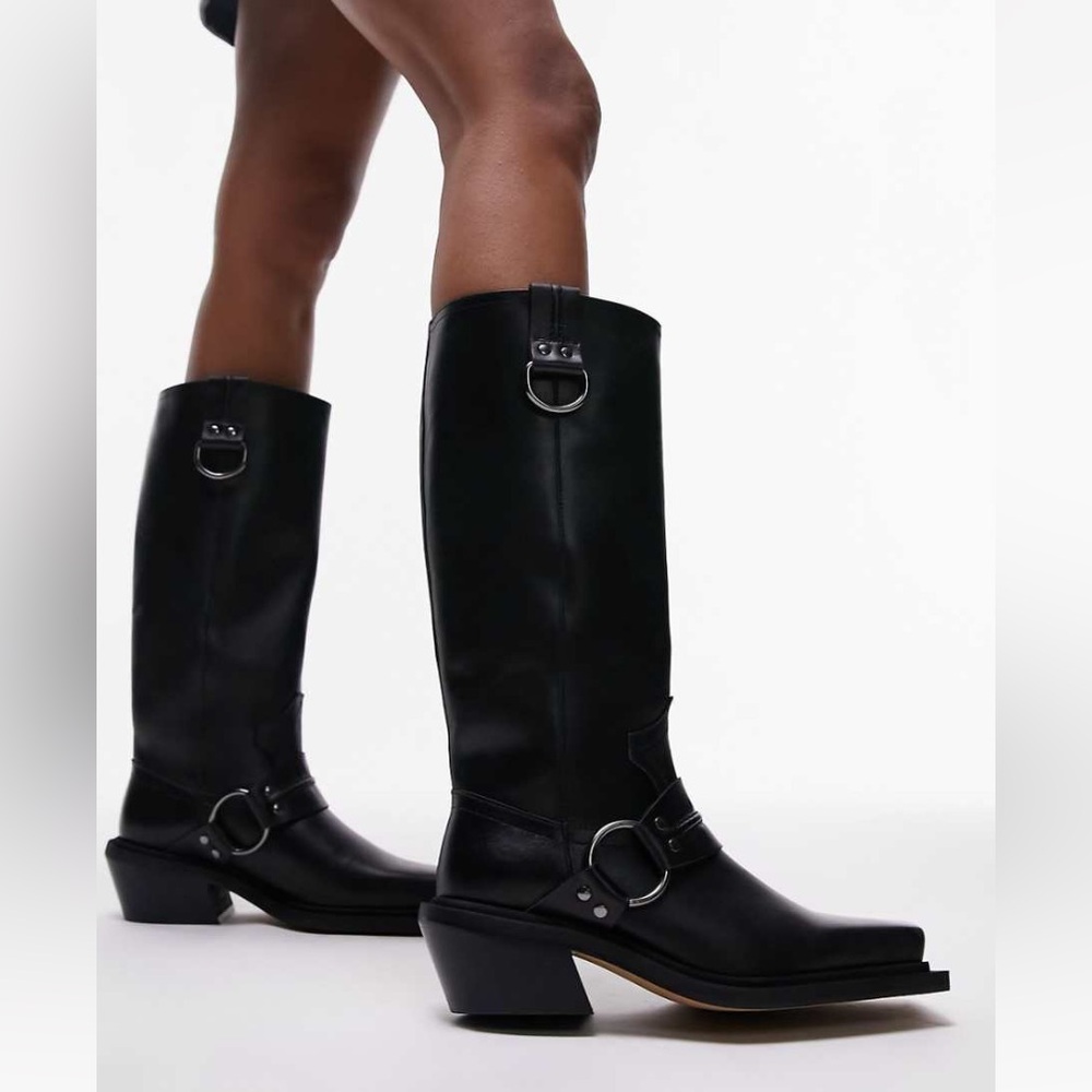 ✨NEW✨Topshop Black Leather Boots🖤